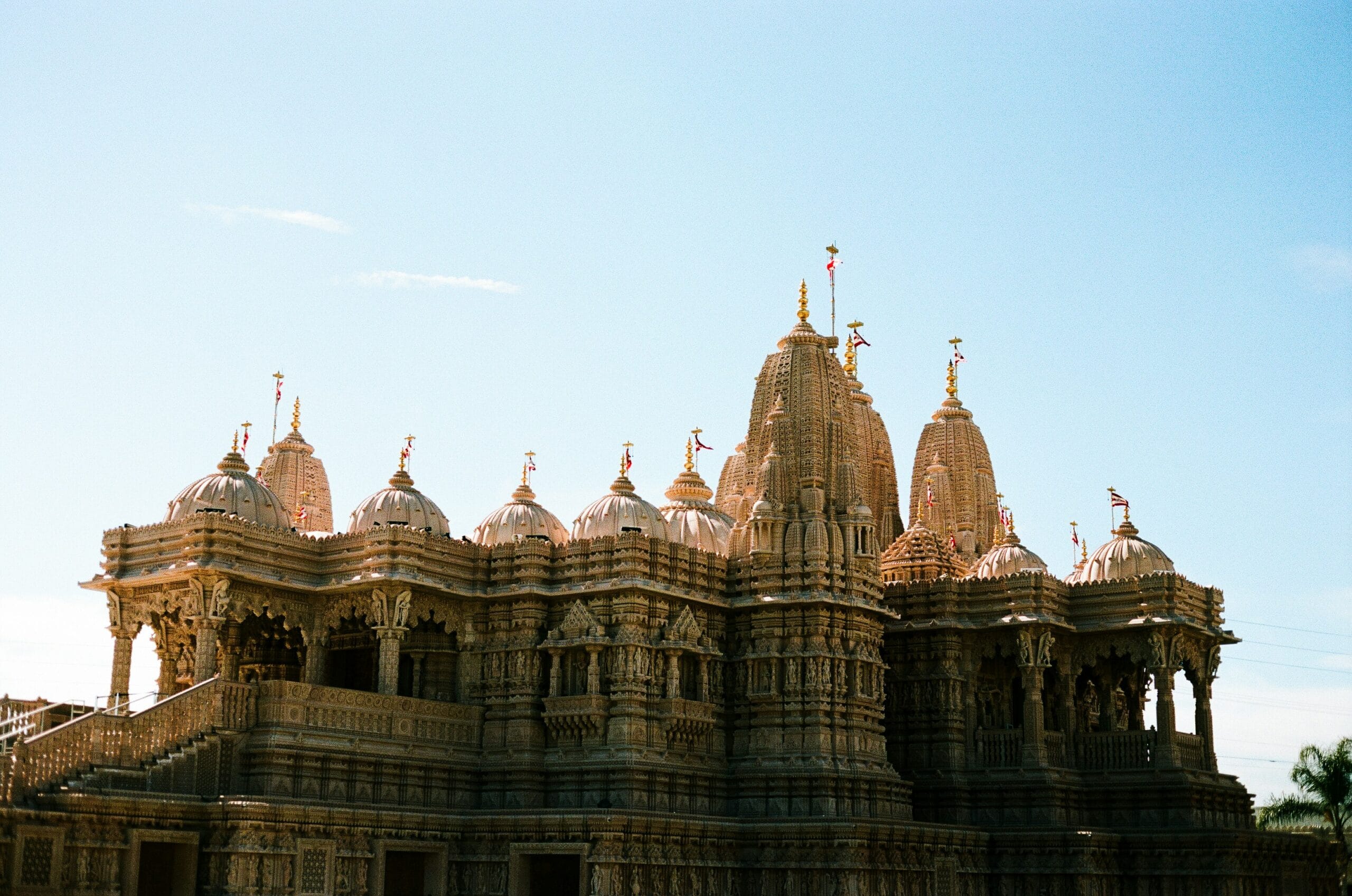 A large building with many spires on top of it