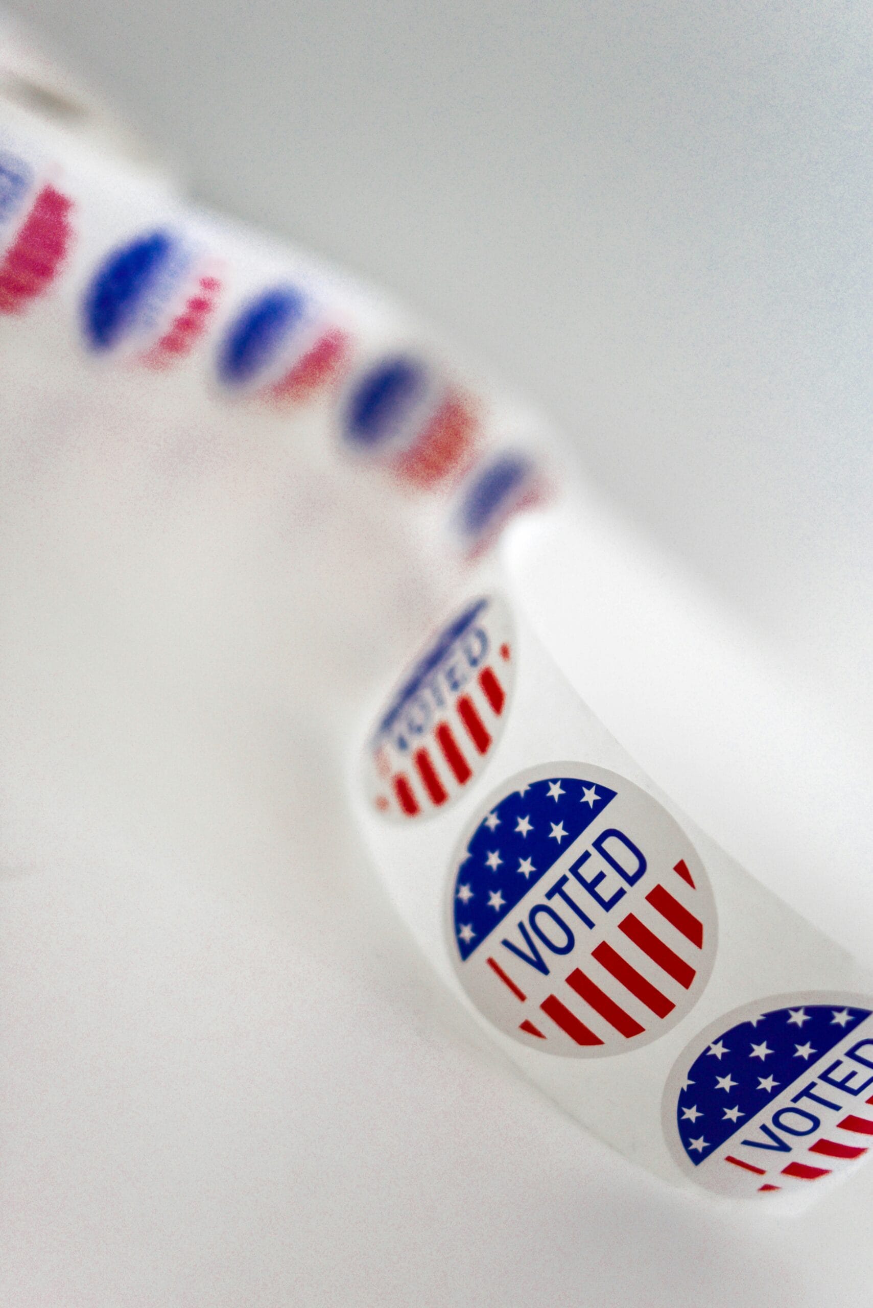 a close up of a toothbrush with the word vote written on it