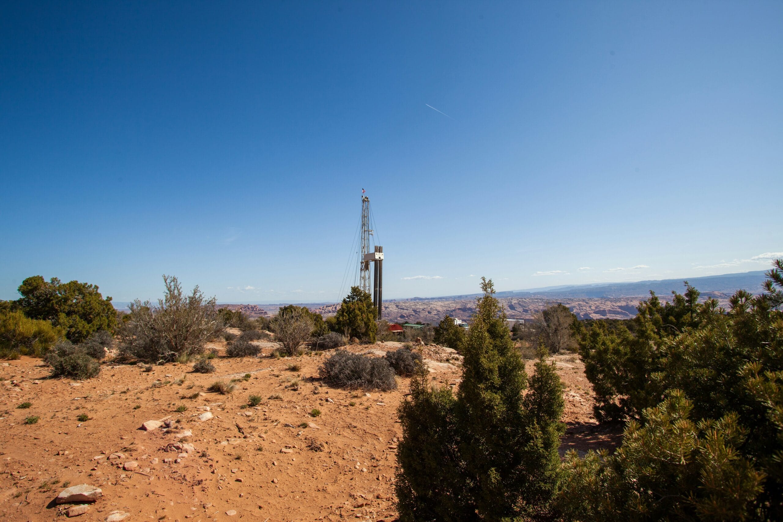 a tower in the distance