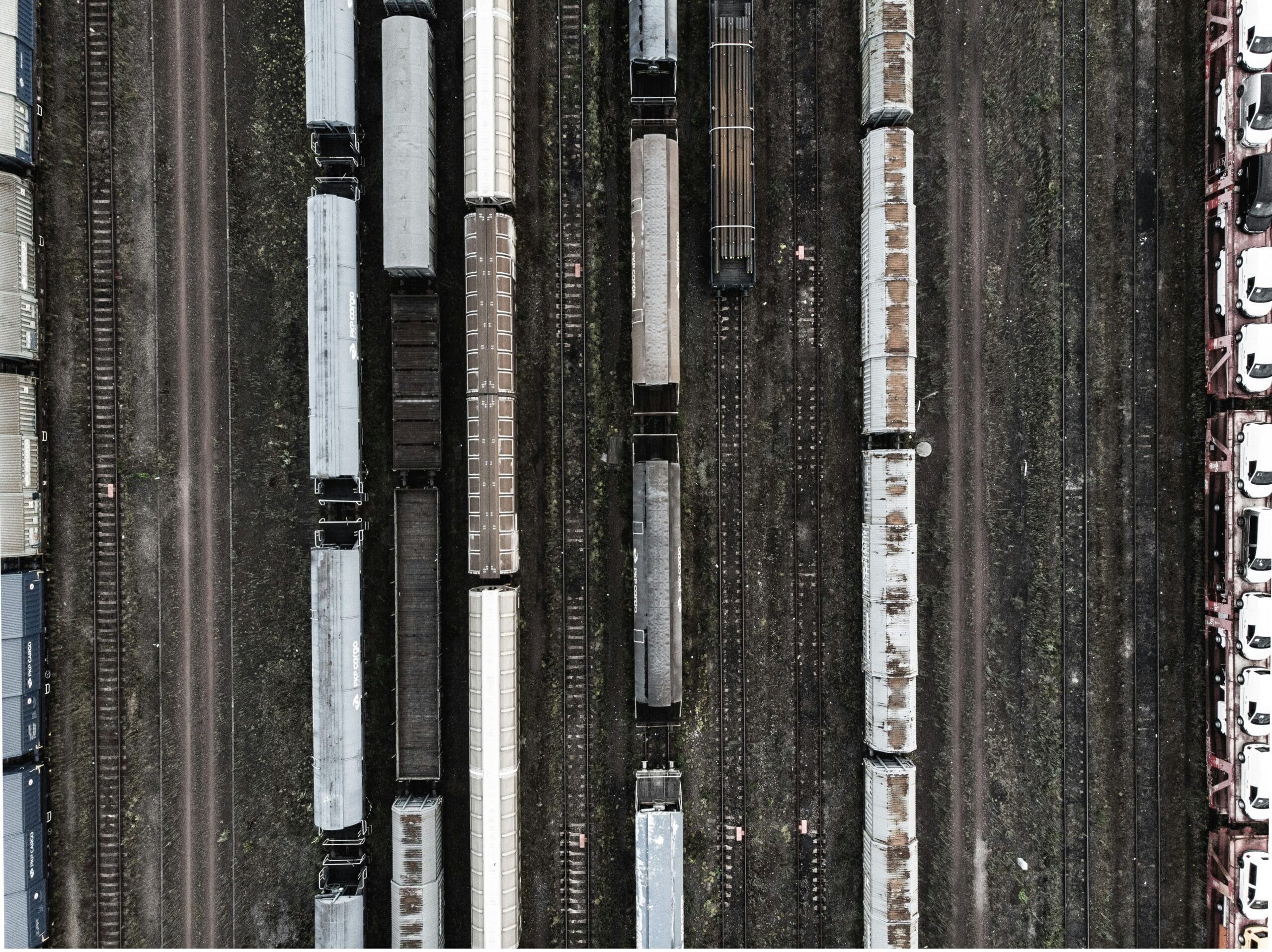 top view of trains on railways