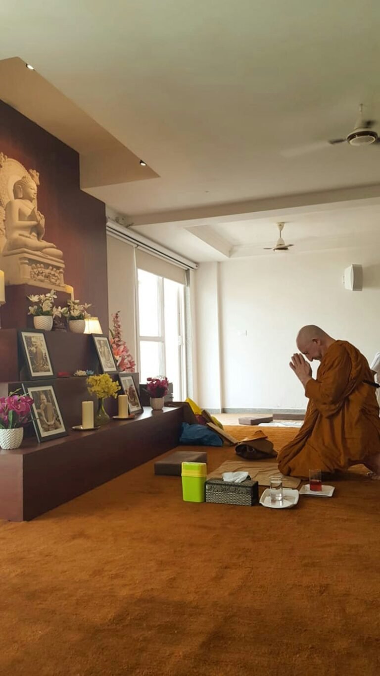 man kneeling and praying near altar